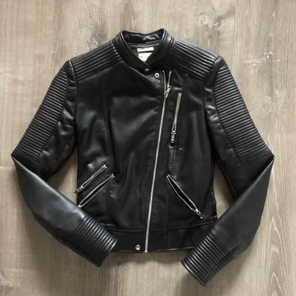 Zara faux leather moto jacket